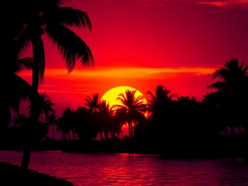 Palm trees against a Florida sunset